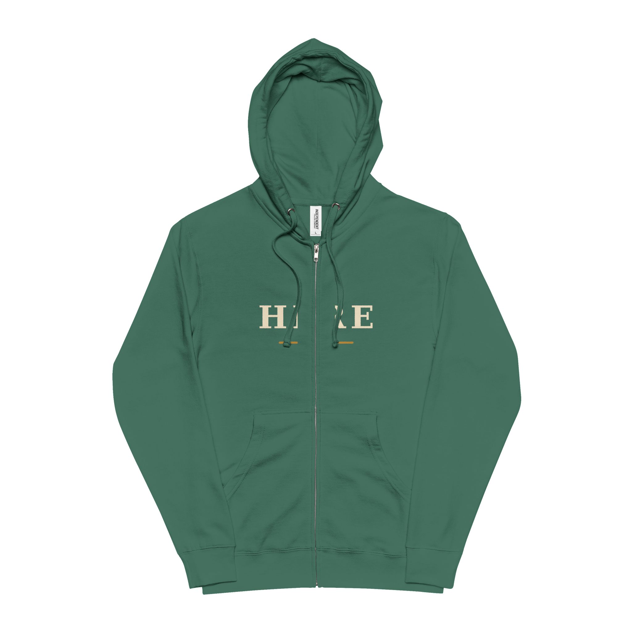 HERE21 alpine green full-zip hoodie